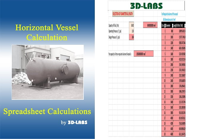horizontal vessel Calculation